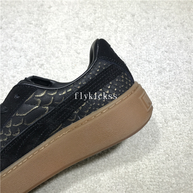 Puma Fenty Rihanna Suede Platform Black Fish Scales